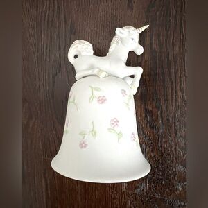 Vintage 1983 Aldon Industries Joan Berg Victor, Porcelain UNICORN BELL 5.5 inch